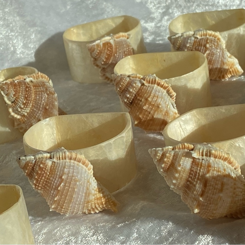 Conch Shell Napkin Ring Lot of Ten